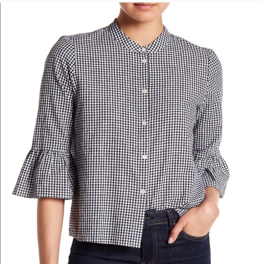 Madewell women’s medium Blk & white ruffle sleeve